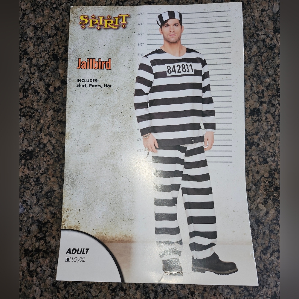 SPIRIT HALLOWEEN COSTUME - Jailbird L/XL Adult